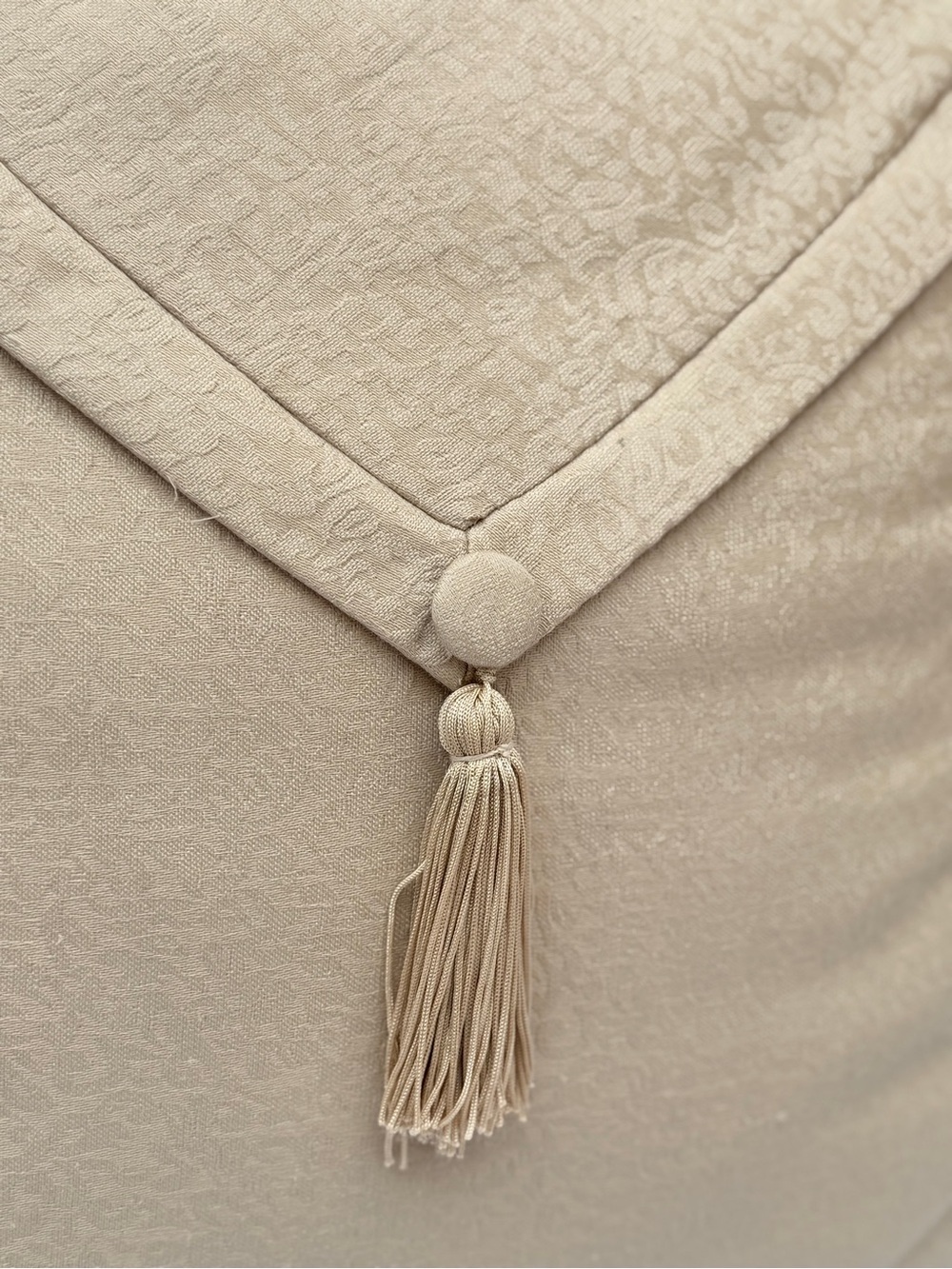 Elegant Beige Tassel Decorative Throw Pillow | - Picture 2 of 3